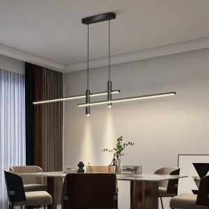 Minimalist LED Pendant Linear Spotlight Adjustable Dimmable Ceiling Light