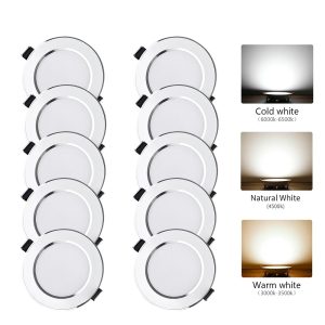 LED Recessed Downlight 10pcs/Lot Spotlight Ceiling Round Panel