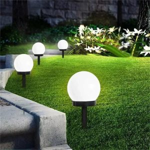 Pathway Globe Solar LED Lights 4pcs Waterproof In-Ground Spike