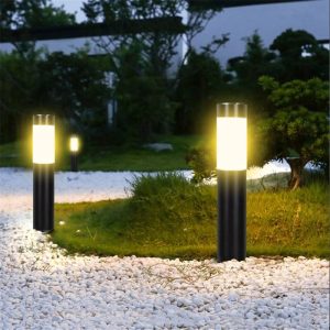 LED Bollard Light Solar Pathway Lights Outdoor Ground Plug