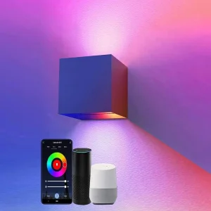 LED Cube Sconce RGBCW Wall Light Smart WiFi Waterproof IP65