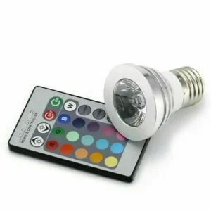 RGB Spotlight Bulbs E27 LED 3W Color Changing Remote Control