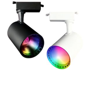 RGB LED Track Light 16 Color Remote Control Adjustable Spotlight