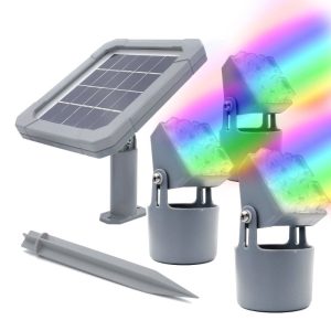 Solar RGB Landscape Lights IP68 Waterproof Auto On Off Sensor