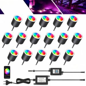 RGB LED Inground Recessed Light Set Pathway IP67 Waterproof