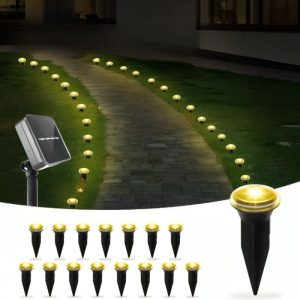 Solar LED Pathway In Ground Lights 8 Lighting Modes Waterproof