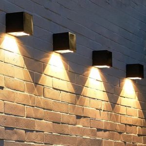 LED Solar Wall Sconce Square Motion Sensor IP65 Waterproof