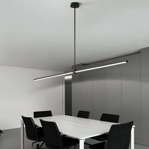 LED Linear Pendant Light Modern – Dimmable Minimalist Ceiling Hanging Lamp