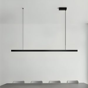 Nordic LED Linear Pendant Light - Minimalist Long Bar Chandelier for Dining Table & Kitchen Island