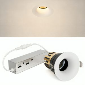 LED Display Spotlights Adjustable Ceiling Downlight, GU10 Replaceable LED Light, TRIAC Dimmable 5CCT High CRI Accent Lighting