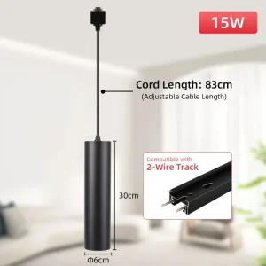LED Track Pendant Light Modern Hanging Light Adjustable Cable Length