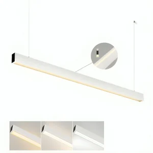Minimalist LED Linear Pendant Lamp – DALI/Dialing Dimmable,Linear Led, Adjustable CCT, Hanging Strip Light - 3.9ft