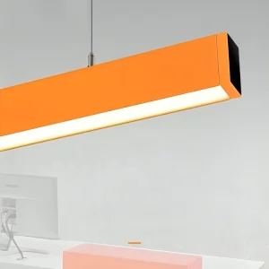 LED Linear Pendant Light Contemporary Orange Hanging Pendant Lighting Fixture