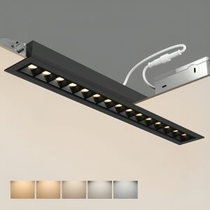 Recessed Linear LED Ceiling Light Adjustable Angle Anti-Glare CCT 3000K–6500K