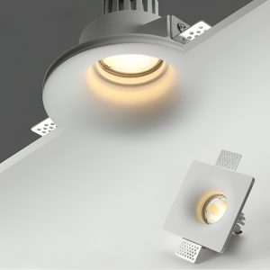 Trimless Recessed LED Downlight Adjustable Anti-Glare, Plaster-In Ceiling Light with Detachable Light Source, Deep Recessed LED Downlight