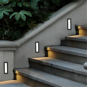 LED Step Light Outdoor Waterproof Wall Light 6W IP65 Modern Wall Fixture for Stairs Pathway Garden Black Gray