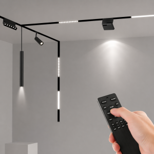 LED Magnetic Track Lighting System Ultra Thin 6mm Track Light Modern Ceiling Track Lights Adjustable Spotlights Linear Track Lighting Kit Black White