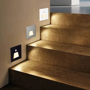 LED Step Light with Motion Sensor Indoor Recessed Wall Stair Light Low Level Night Lighting
